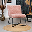 Scandinavische fauteuil Sophie chenille stof roze gemêleerd