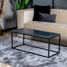 Salontafel marmer Roxy 94 x 38 cm zwart