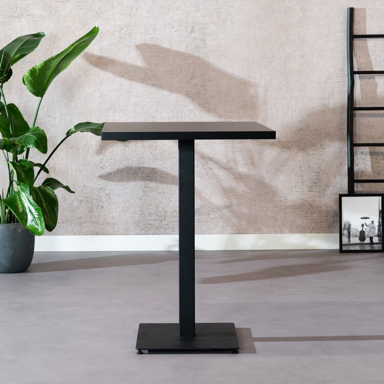 Bartafel Nils melamine zwart 80 x 80 x 109 cm