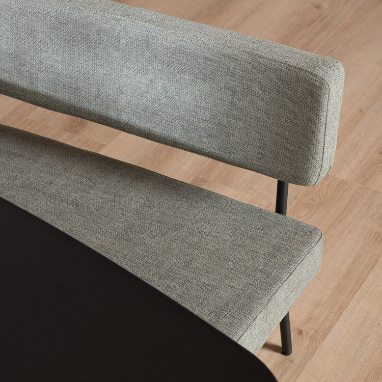 Scandinavische eetkamerbank Espen groen gerecyclede stof 190 cm