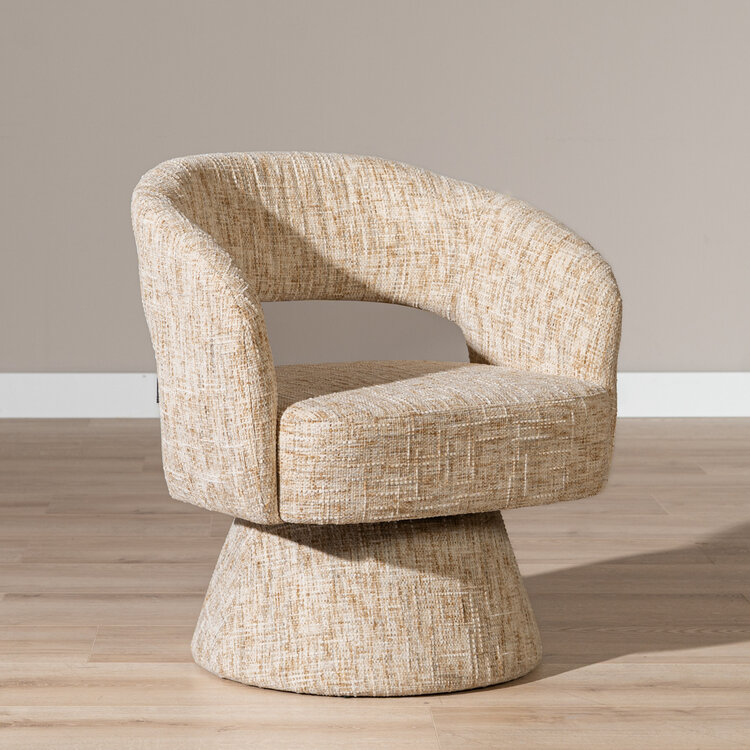 Fauteuil Josh draaibaar chenille beige