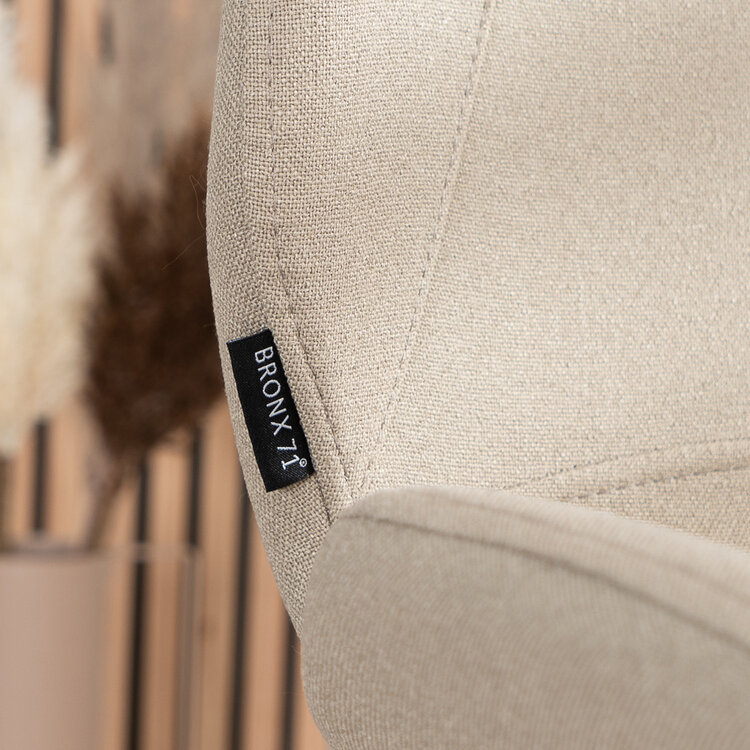 Scandinavische barkruk Jena taupe gerecyclede stof 69 cm