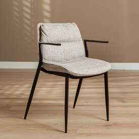 Eetkamerstoel Trevi gemêleerd off white/bruin