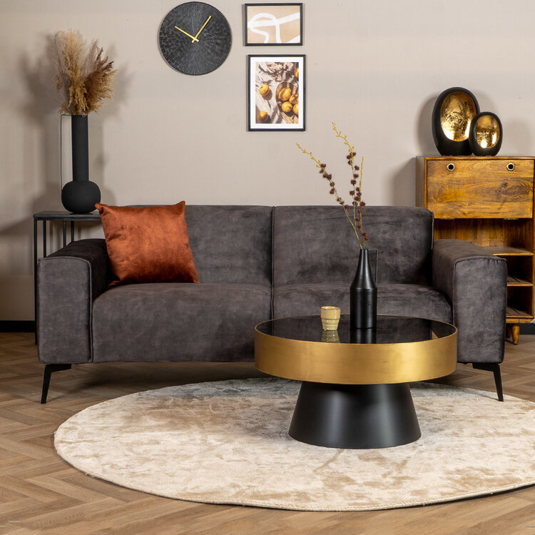 Velvet bank 2,5-zits Vegas antraciet