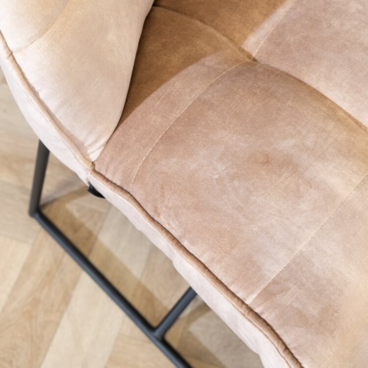 Velvet eetkamerbank Janna taupe 220 cm