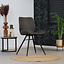 Industriële eetkamerstoel Barrel antraciet eco-leer