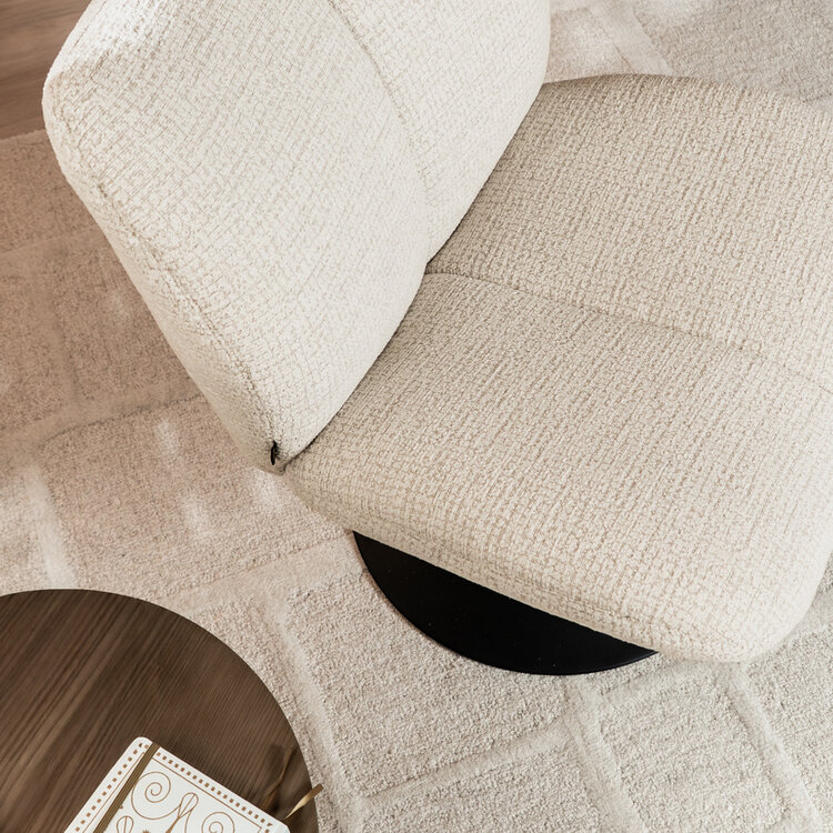Draaifauteuil Moira gemêleerde stof beige