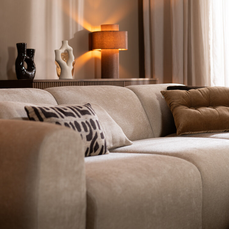 Hoekbank Maine chenille stof beige rechts