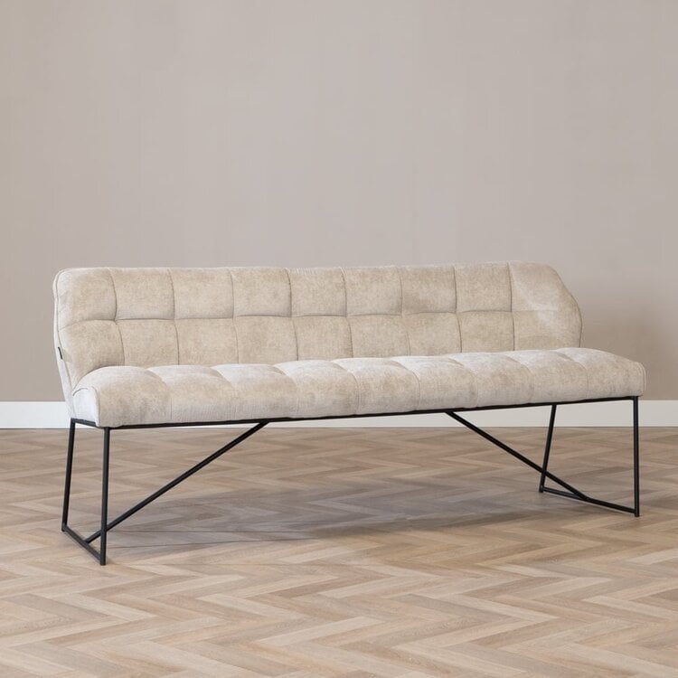 Scandinavische eetkamerbank Jelle taupe 185 cm