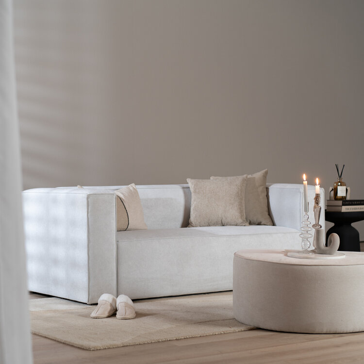 Scandinavische bank Memphis 2,5-zits off white stof gemêleerd