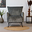Velvet fauteuil Mika grijs