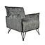 Velvet fauteuil Mika grijs