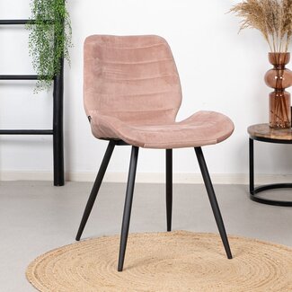 Velvet eetkamerstoel Toby roze