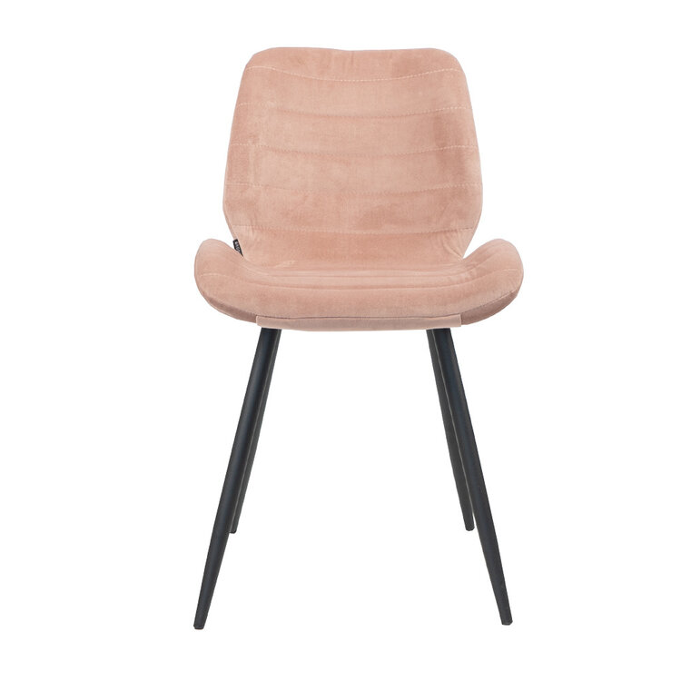 Velvet eetkamerstoel Toby roze