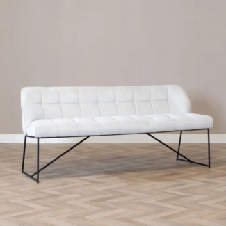 Scandinavische eetkamerbank Jelle off white 155 cm