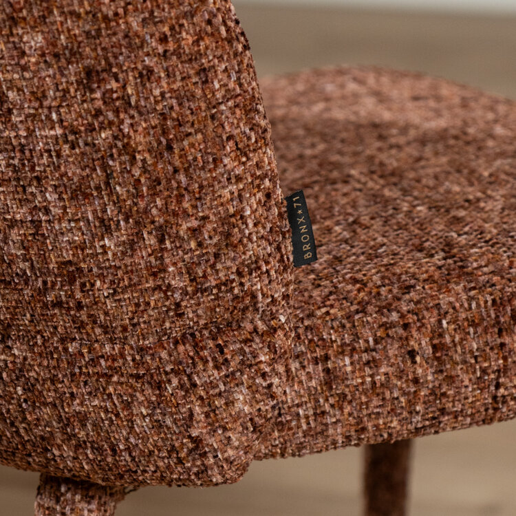 Barkruk Charlie chenille koper 69 cm