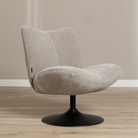 Draaifauteuil Lise chenille taupe