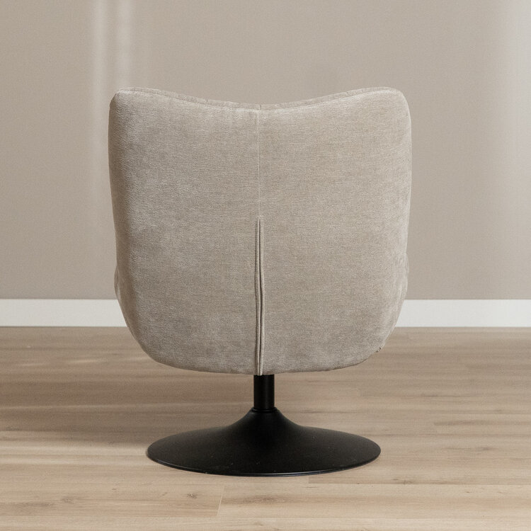 Draaifauteuil Lise chenille taupe