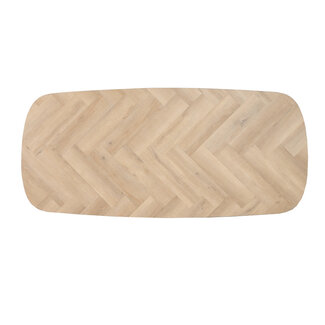 Tafelblad Deens ovaal visgraat Janne PVC 280 x 110 cm