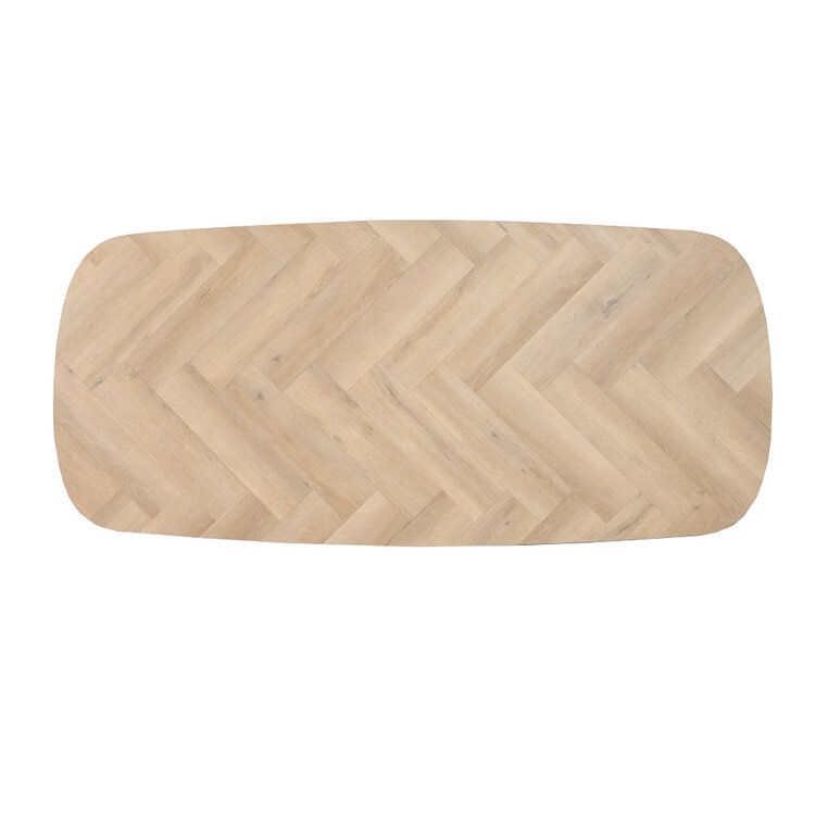 Tafelblad Deens ovaal visgraat Janne PVC 280 x 110 cm