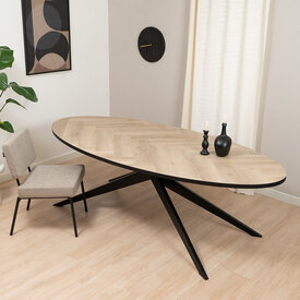 Visgraat eettafel ovaal Ilva PVC 240 x 110 cm