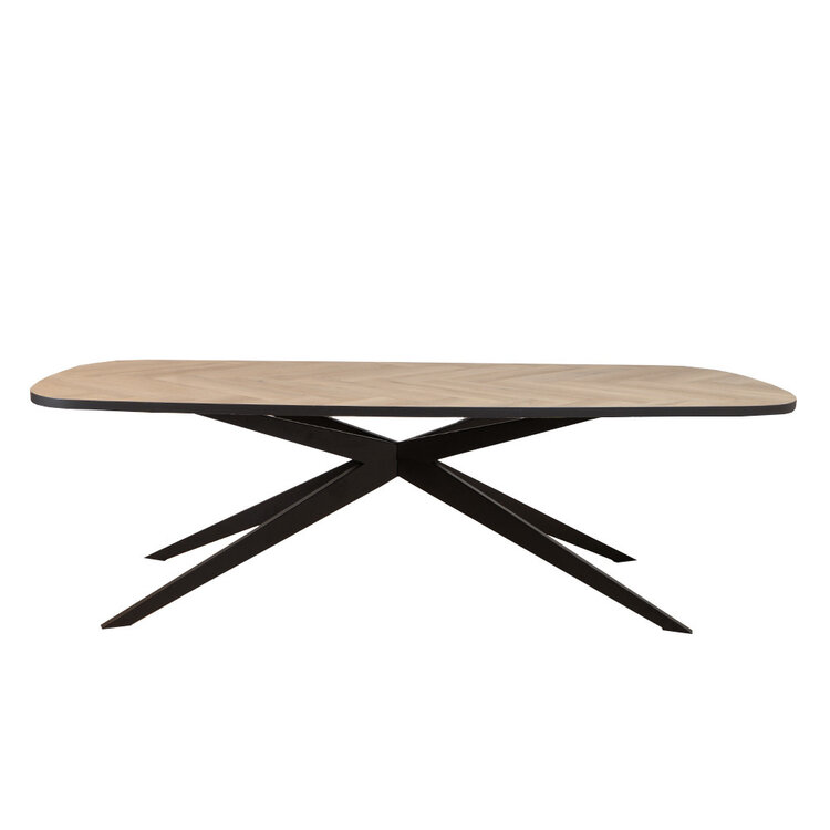 Visgraat eettafel Deens ovaal Ingo PVC 280 x 110 cm