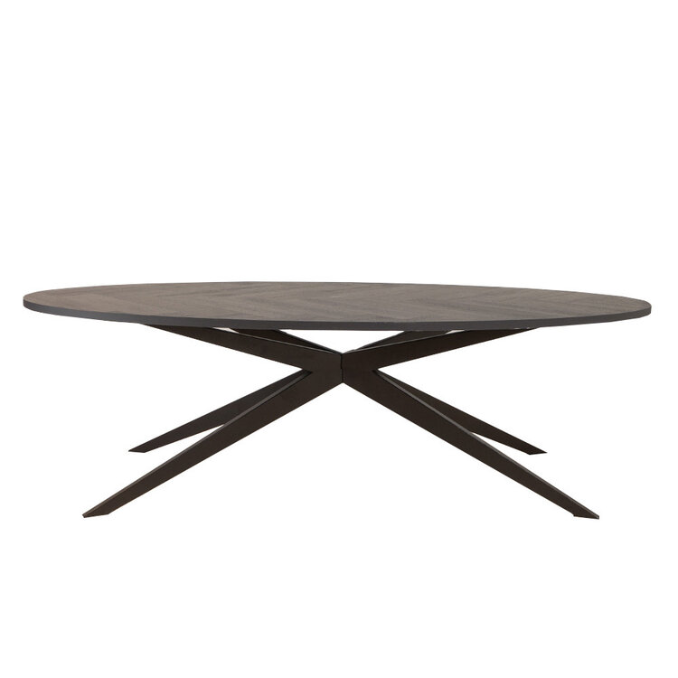 Visgraat eettafel zwart ovaal Ilva PVC 280 x 110 cm