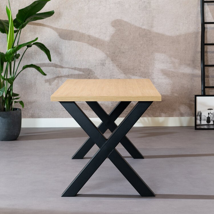 Eettafel Bodo melamine eiken 160 x 80 cm