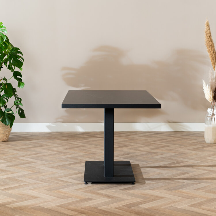 Eettafel Nils melamine zwart 140 x 80 cm