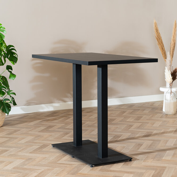 Bartafel Nils melamine zwart 140x80x109cm