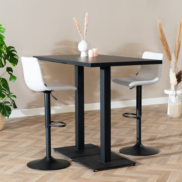 Bartafel Nils melamine zwart 140x80x109cm