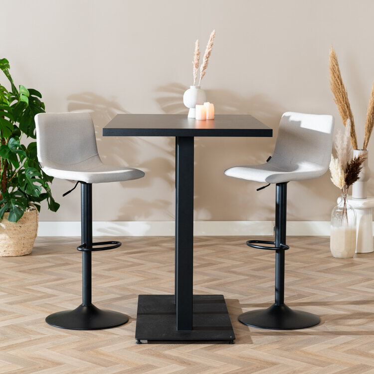 Bartafel Nils melamine zwart 140x80x109cm