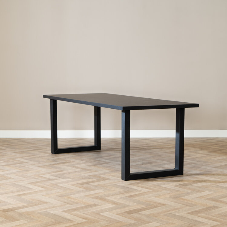 Eettafel Alec melamine zwart 220 x 90 cm