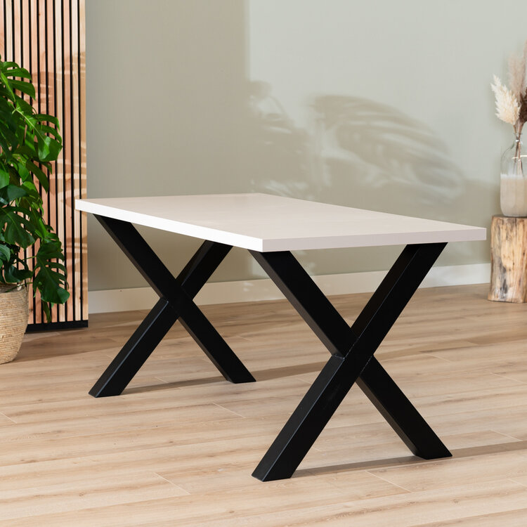 Eettafel Bodo melamine beige 160 x 80 cm