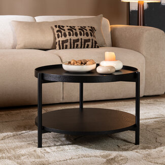Salontafel Rio Ø58 cm zwart eiken