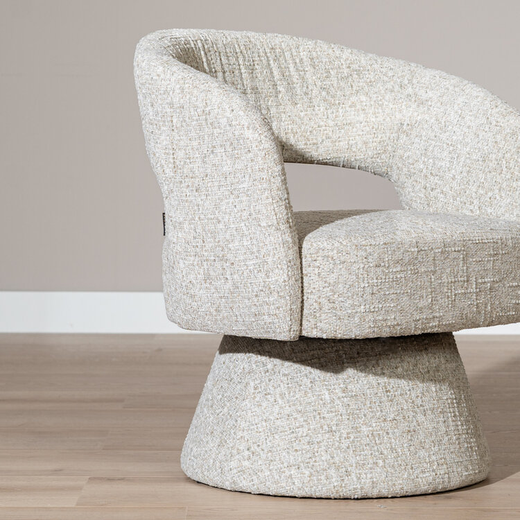 Fauteuil Josh draaibaar chenille taupe