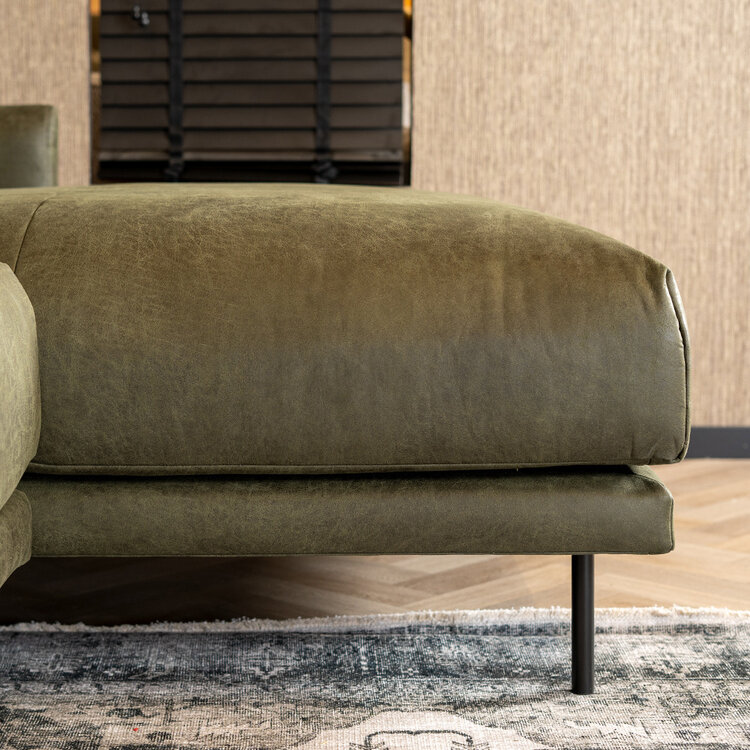 Industriële hoekbank Denver olijfgroen eco-leer rechts