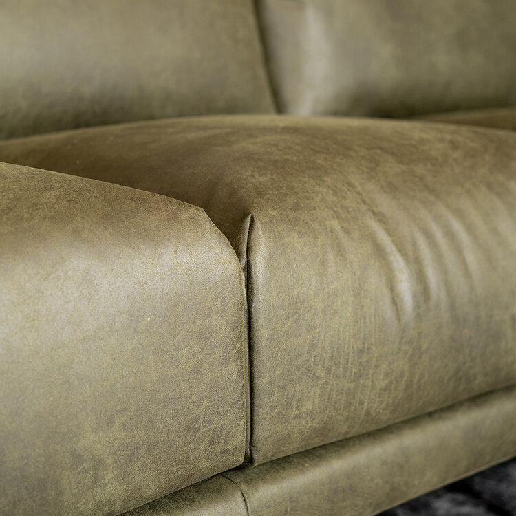 Industriële hoekbank Denver olijfgroen eco-leer rechts