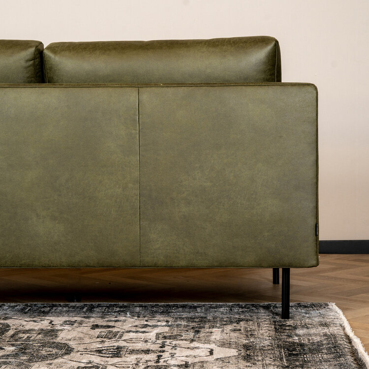 Industriële hoekbank Denver olijfgroen eco-leer rechts