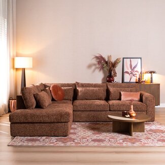 Hoekbank Kyle chenille rood links