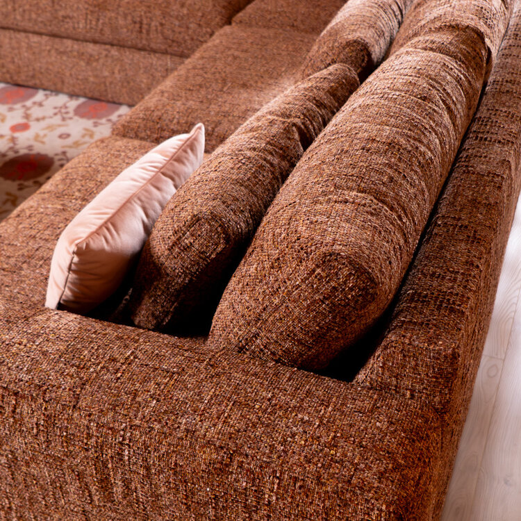 Hoekbank Kyle chenille rood links