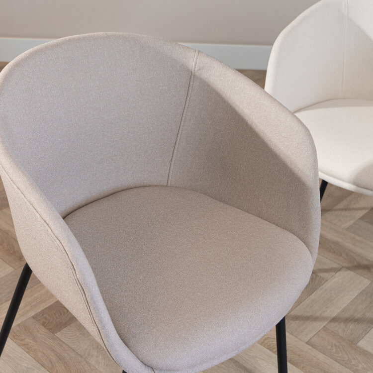 Scandinavische eetkamerstoel Ole taupe gerecyclede stof