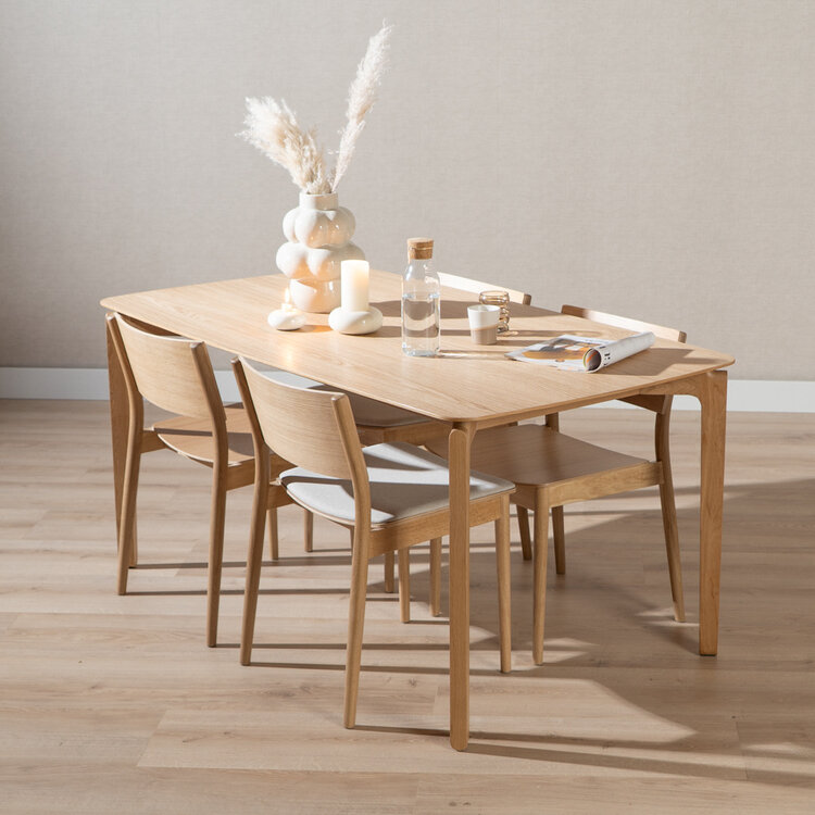 Scandinavische eettafel Cala naturel eiken 160 x 90 cm
