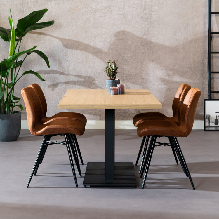 Eettafel Nils melamine eiken 140 x 80 cm