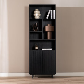 Wandkast Bradley zwart eiken 80x220 cm