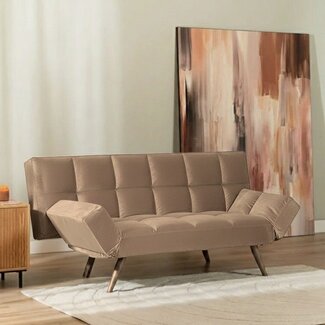 Velvet slaapbank 1,5 persoons Timo taupe