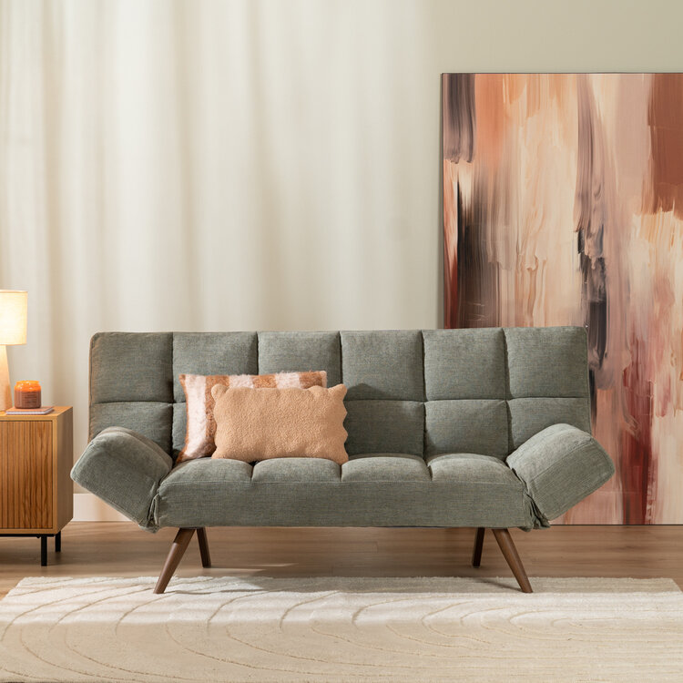 Velvet slaapbank 1,5 persoons Timo taupe