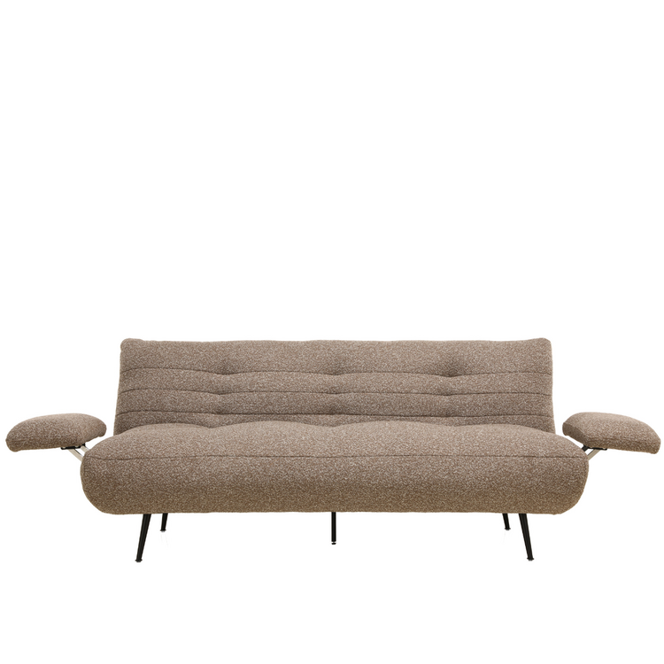 Slaapbank 1 persoons Mira bruin bouclé mélange