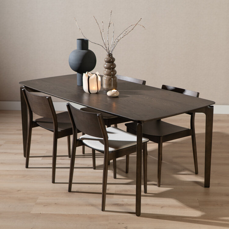 Scandinavische eettafel Cala walnoot 180 x 90 cm