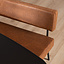 Industriële eetkamerbank Espen cognac eco-leer 190 cm
